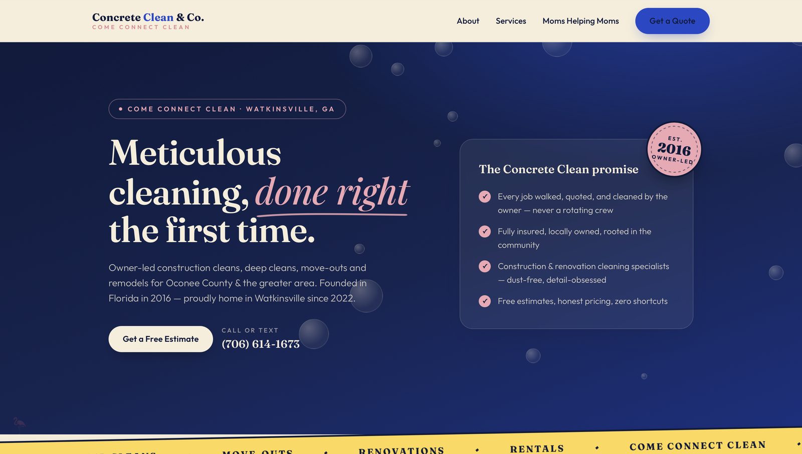 Concrete Clean and Co website