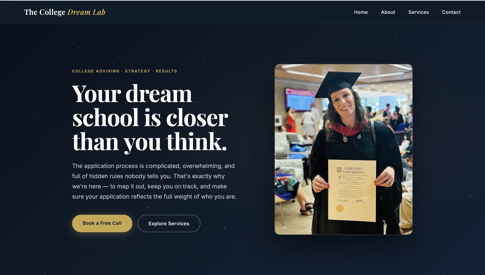 The College Dream Lab website