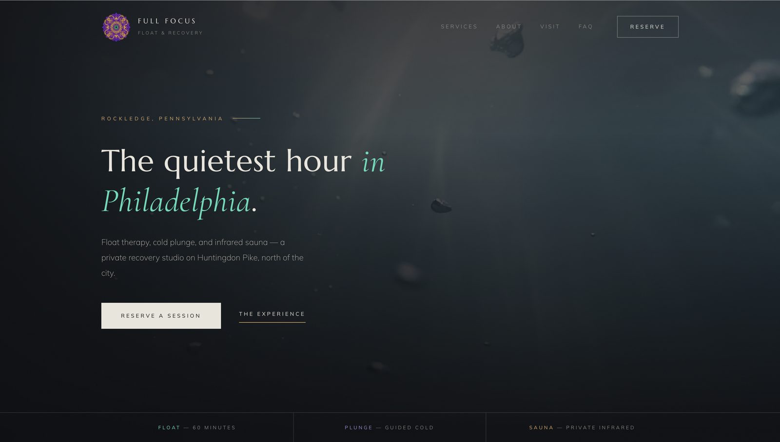 Full Focus Float and Recovery website