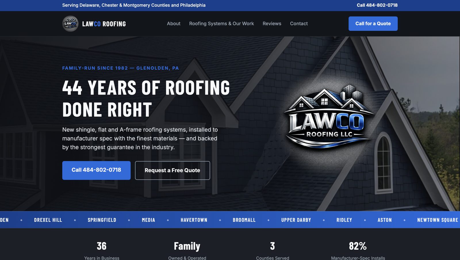 LAWCO Roofing LLC website