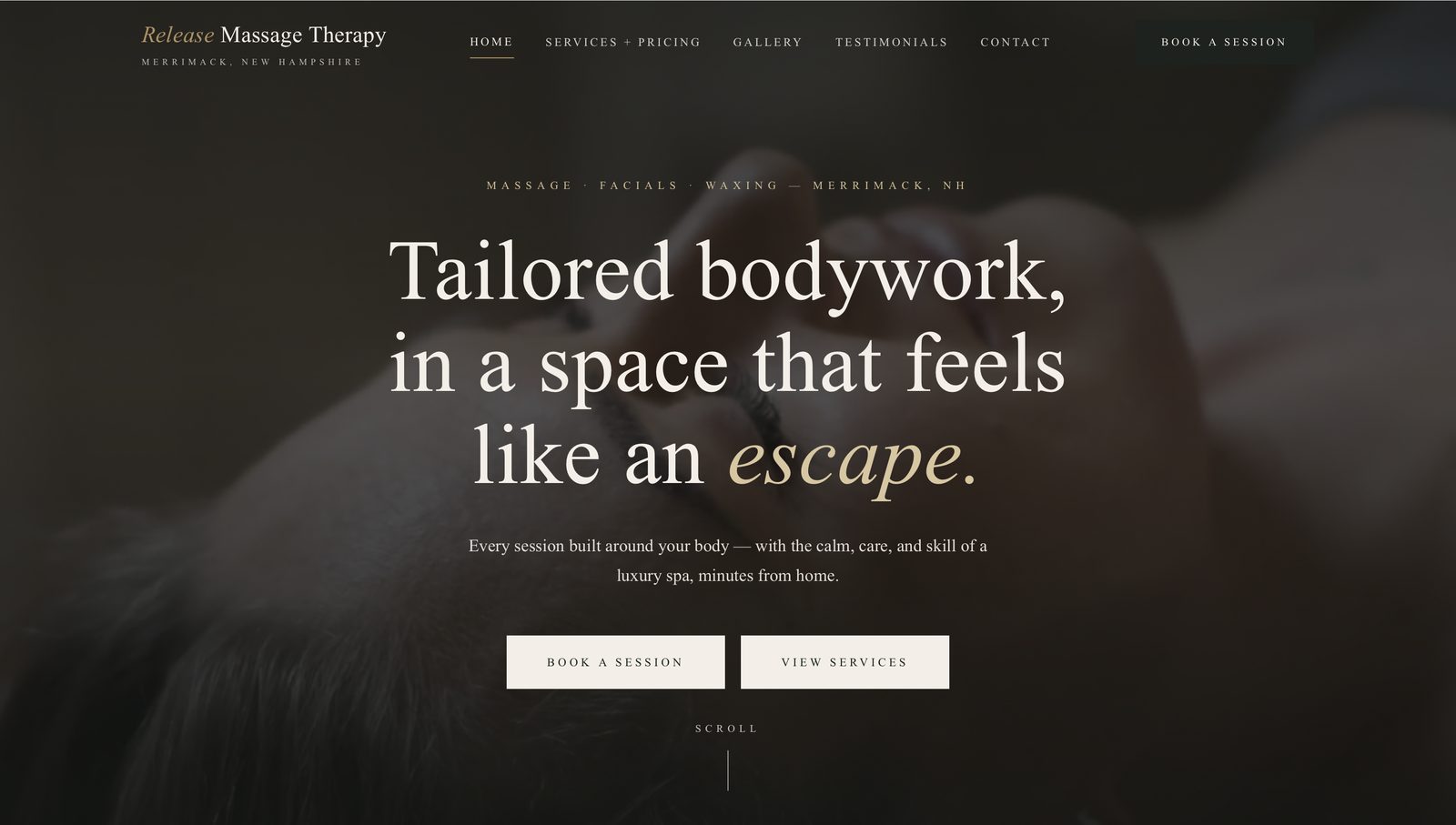 Release Massage Therapy website